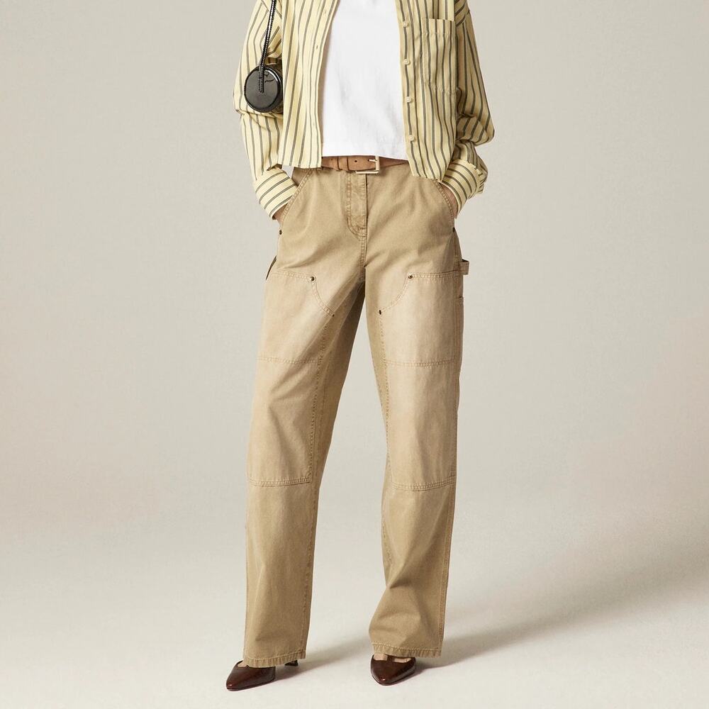 J.Crew Painter Pant Cotton Canvas Jean Beige Buckthorn Size 27 NWT
